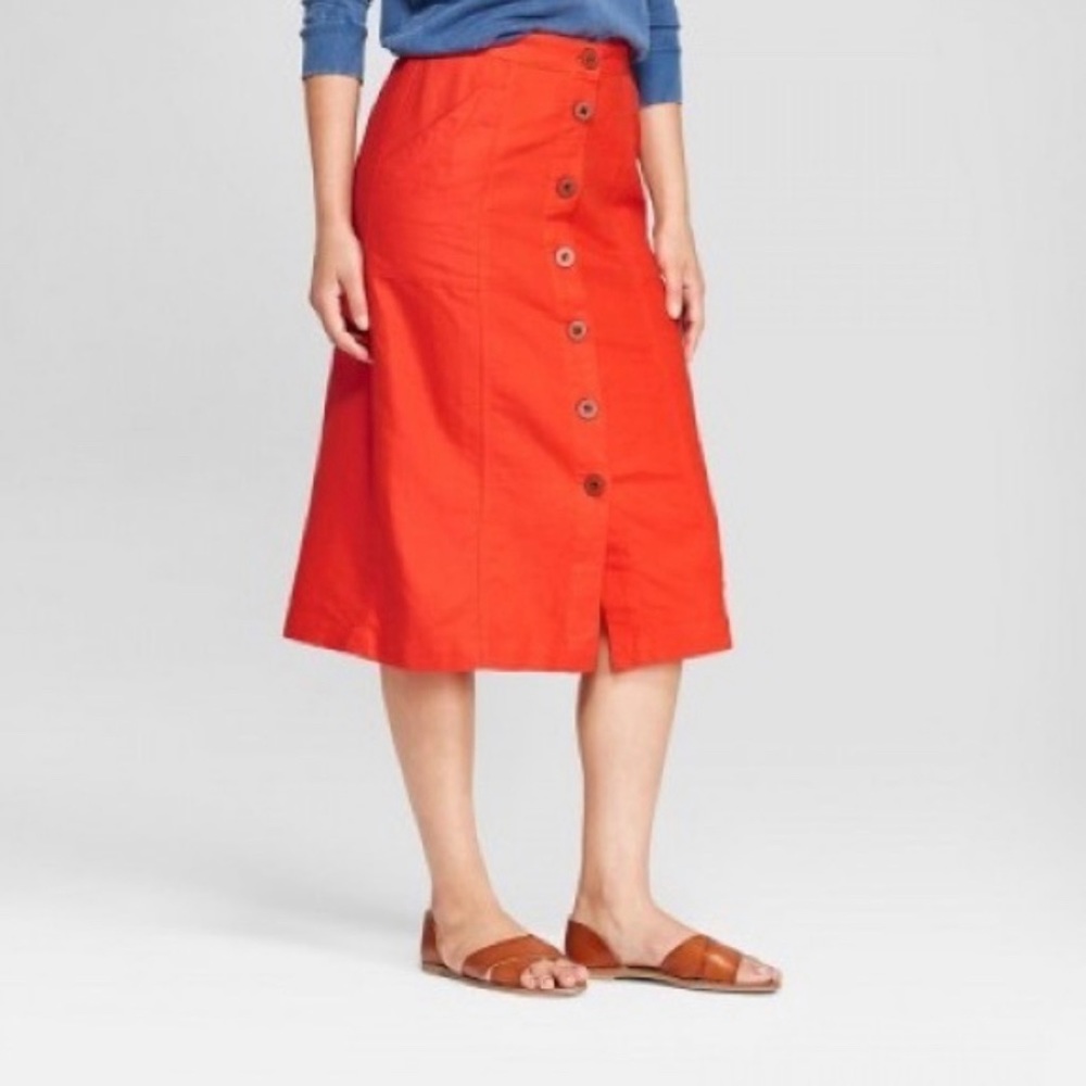 A-Line Button Down Skirt